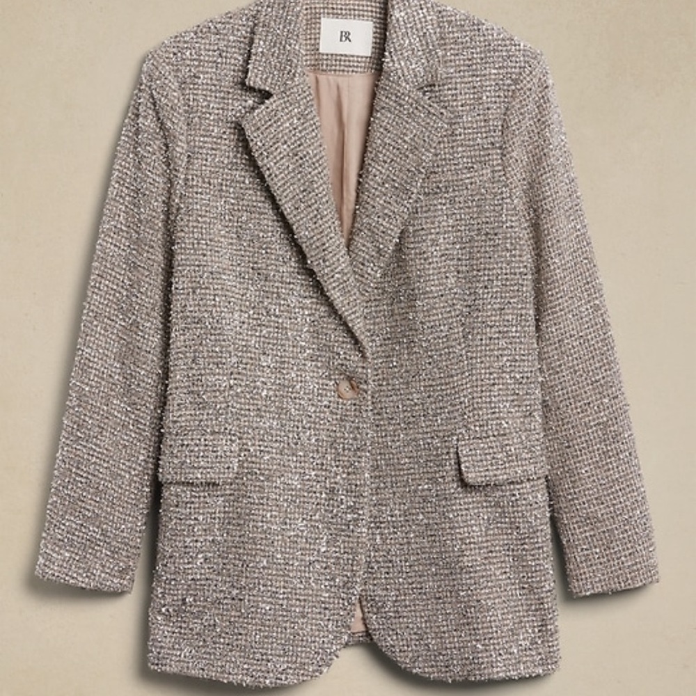 Silver blazer banana republic